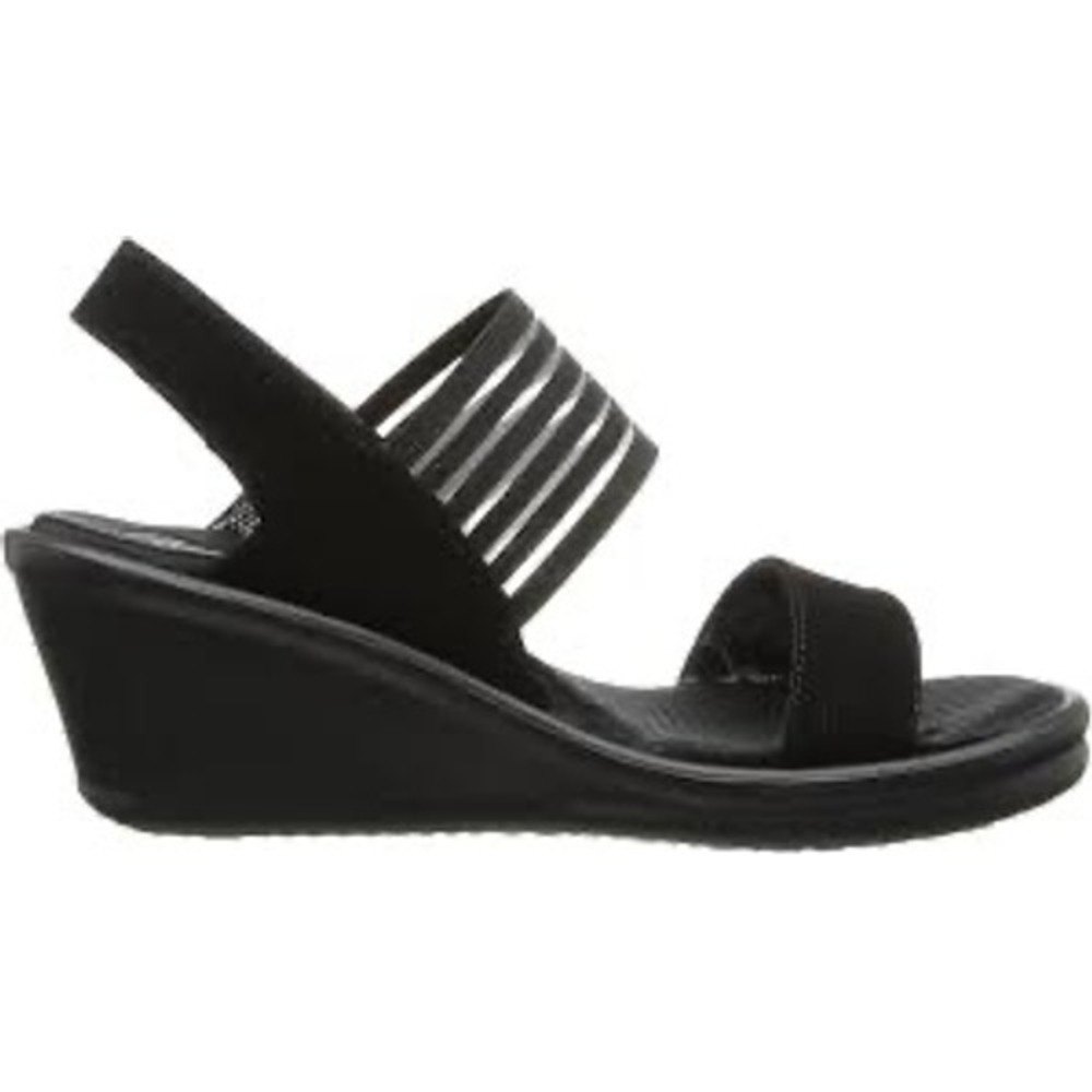 Skechers Cali rumbler‎ sci-fi wedge Sandals black womens size 11 casual summer
